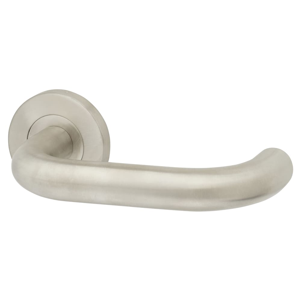 Touchpoint 19mm Return to Door Handle on Rose - Satin Stainless Steel