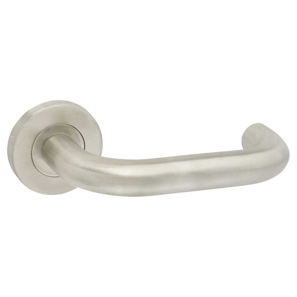 Touchpoint 19mm Return to Door Handle on Rose - Satin Stainless Steel