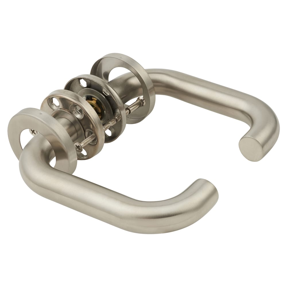 Touchpoint 19mm Return to Door Handle on Rose - Satin Stainless Steel