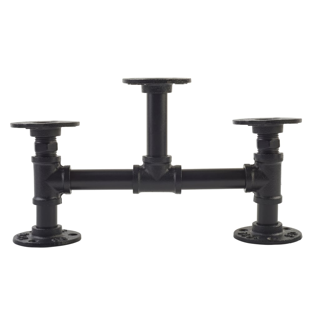 Altro 3/4" Pipe Triple Candle Holder - Black 