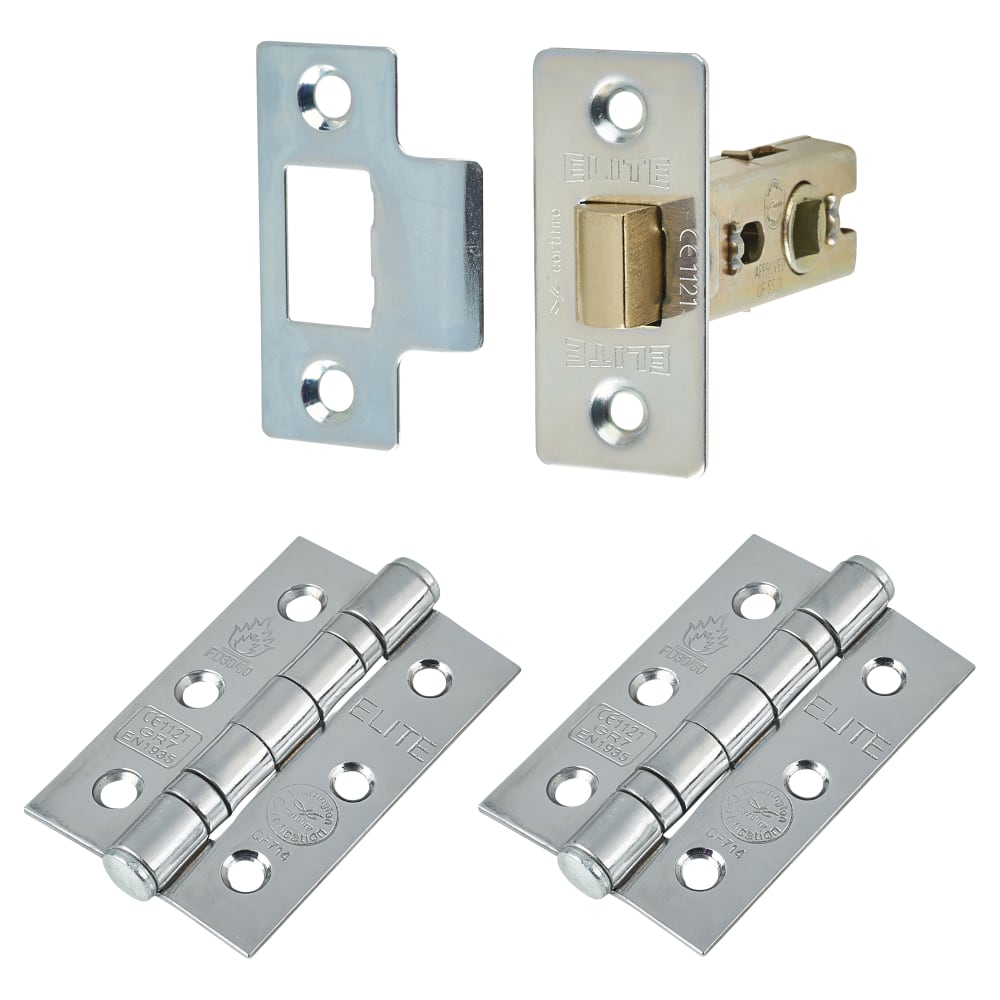 Altro Bella Latch Door Handle on Rose Kit - Polished Chrome