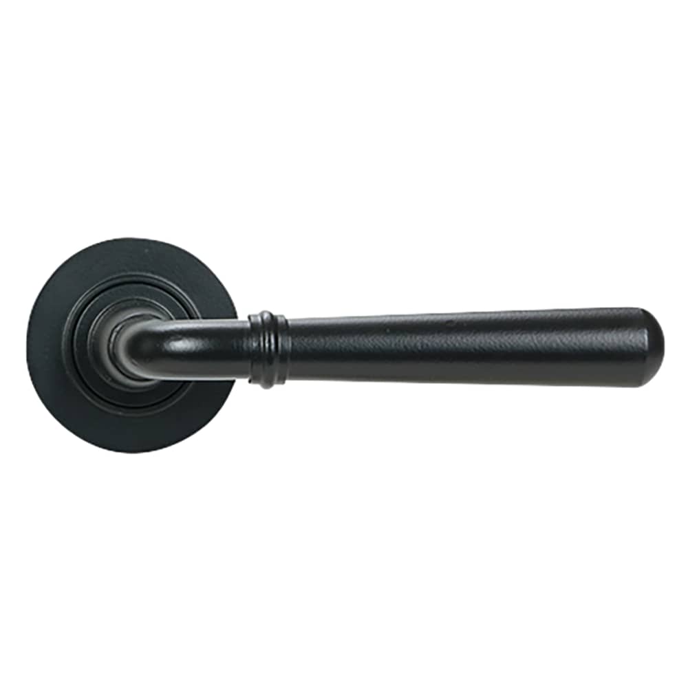 From The Anvil Newbury Door Handle on Plain Rose - Matt Black