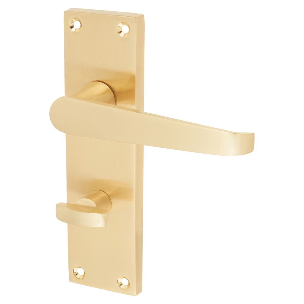 Touchpoint Budget Straight Bathroom Door Handle - Satin Brass ...
