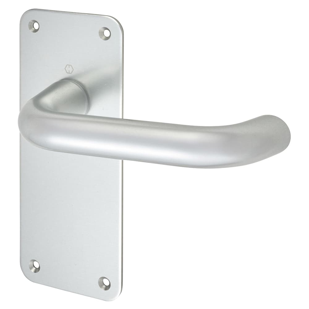 Altro 20mm Return to Door Latch Door Handle - 160 x 64mm - Satin Aluminium