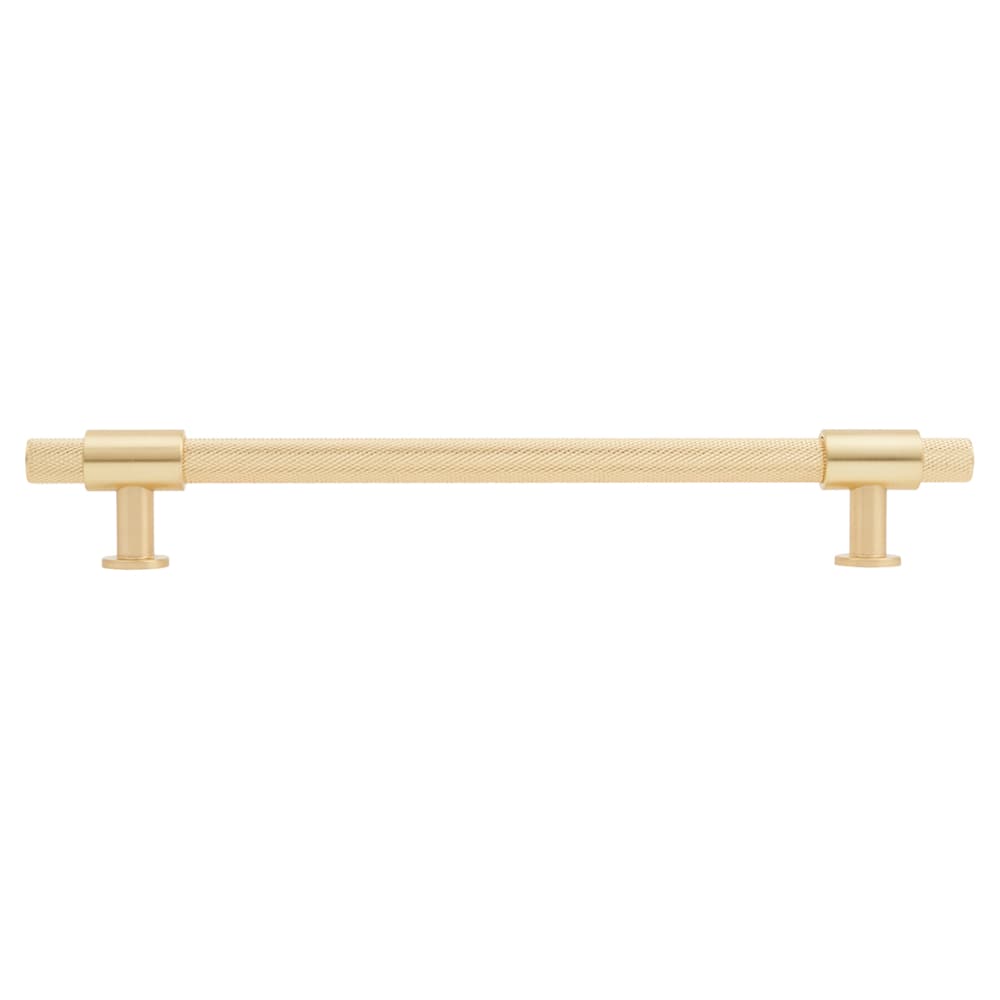Hampstead Falmouth 12mm Knurled T-Bar Cabinet Pull Handle - 192mm Centres - Satin Brass