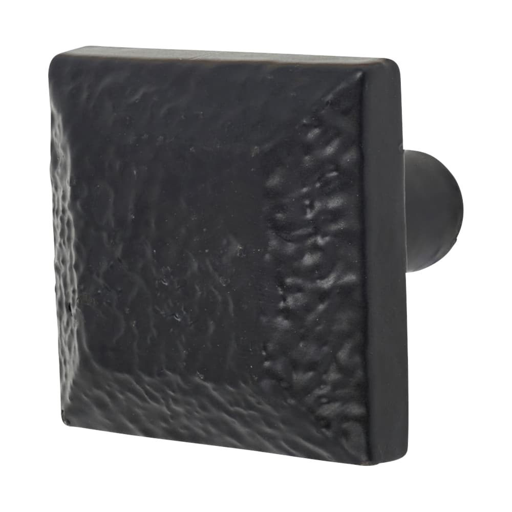 Olde Forge Vintage Square Cabinet Knob - 30 x 30mm - Antique Black Iron