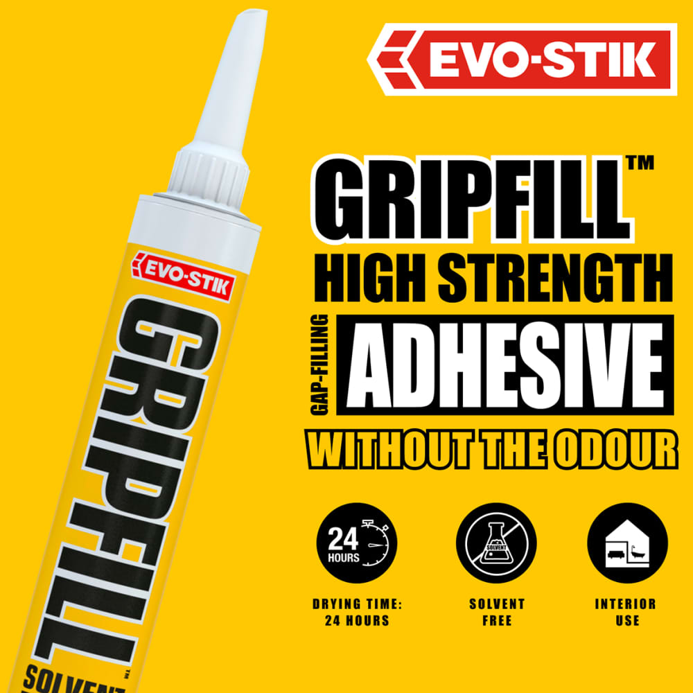 Evo-Stik Yellow Gripfill Grab Adhesive - Solvent Free - 350ml - White