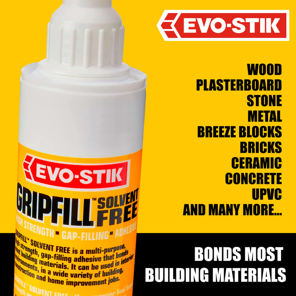 Evo-Stik Yellow Gripfill Grab Adhesive - Solvent Free - 350ml - White