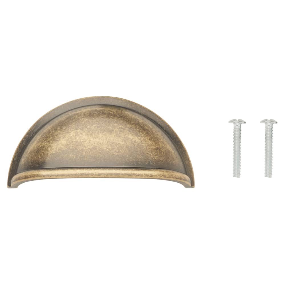 Altro Walton Cabinet Cup Handle - 76mm Centres - Antique Brass