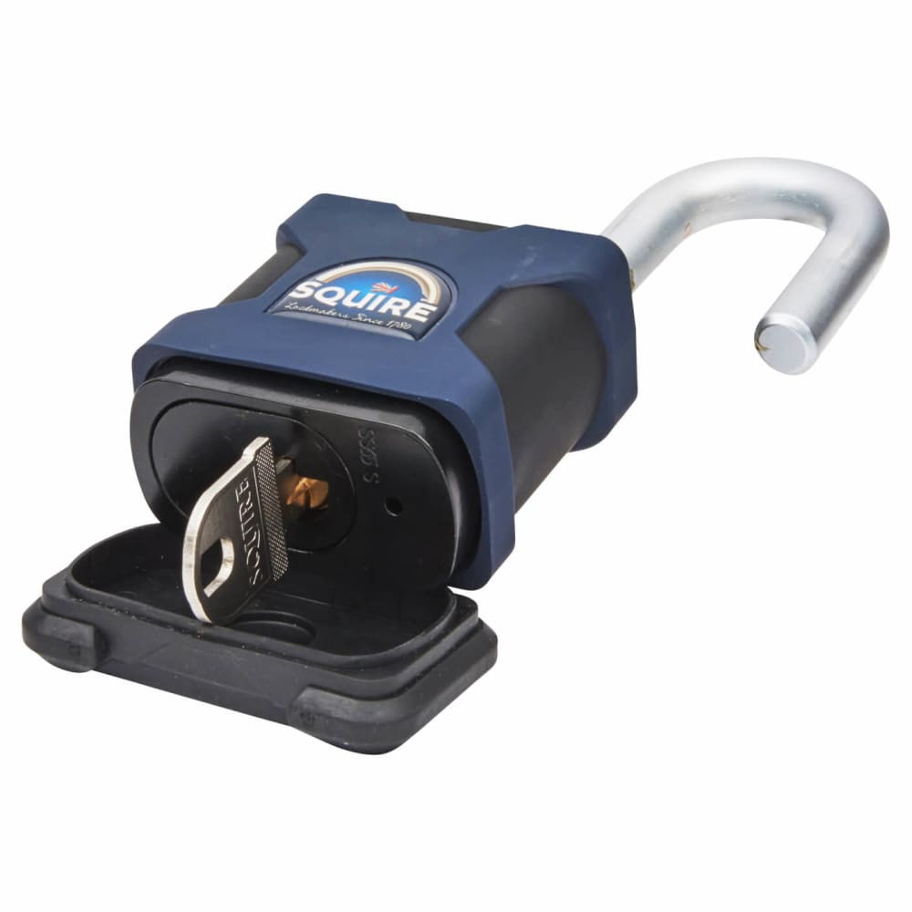 Squire Maximum Security Open Shackle Padlock - 65mm Body - 29 x 29mm Shackle - Blue