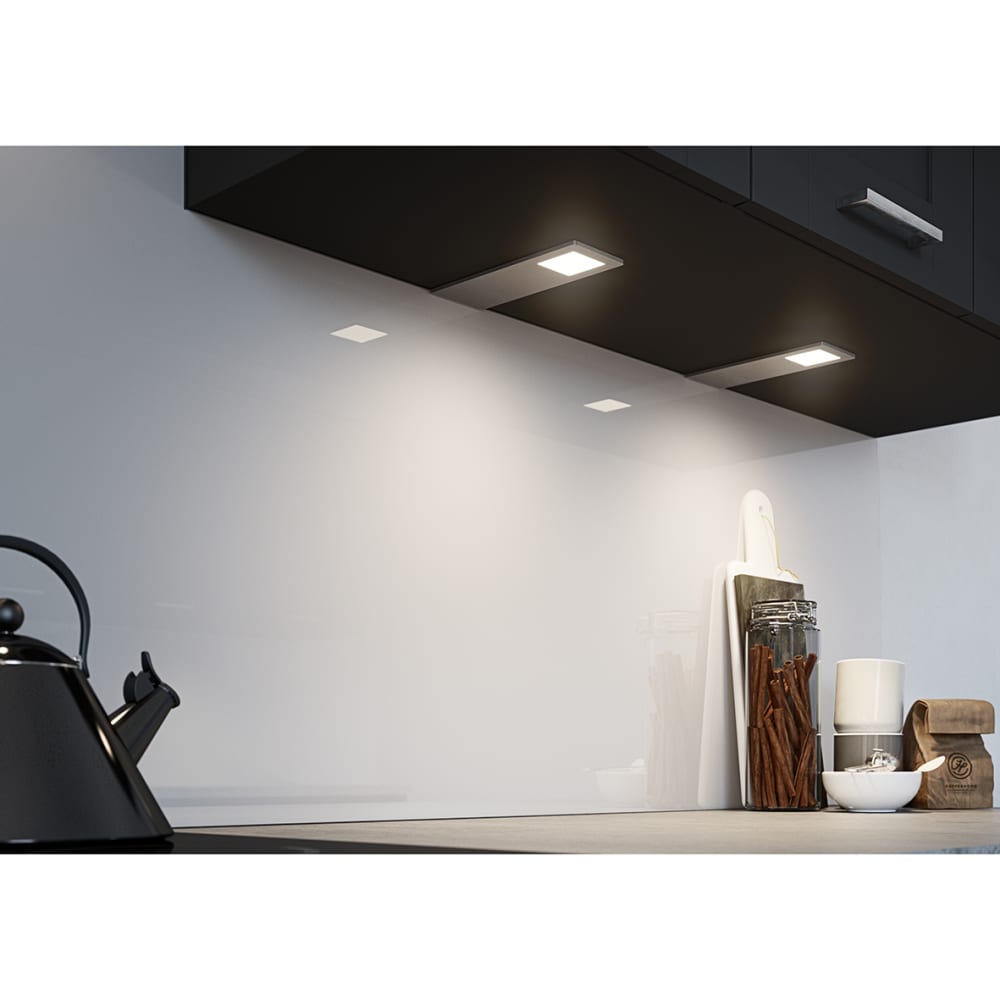 Sensio Velos 4.8W LED Rectangle Cabinet Downlight - 4000K Natural White - Aluminium