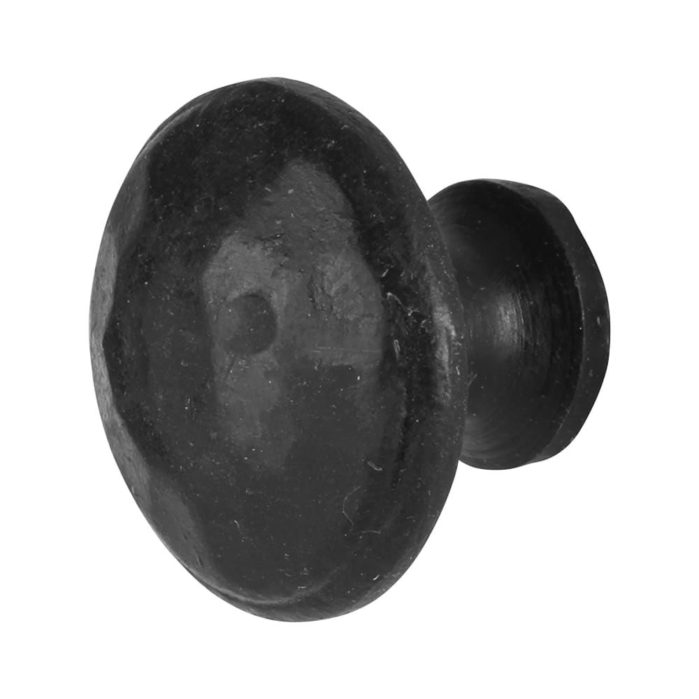 Olde Forge Round Cabinet Knob - 40mm Diameter - Black Iron