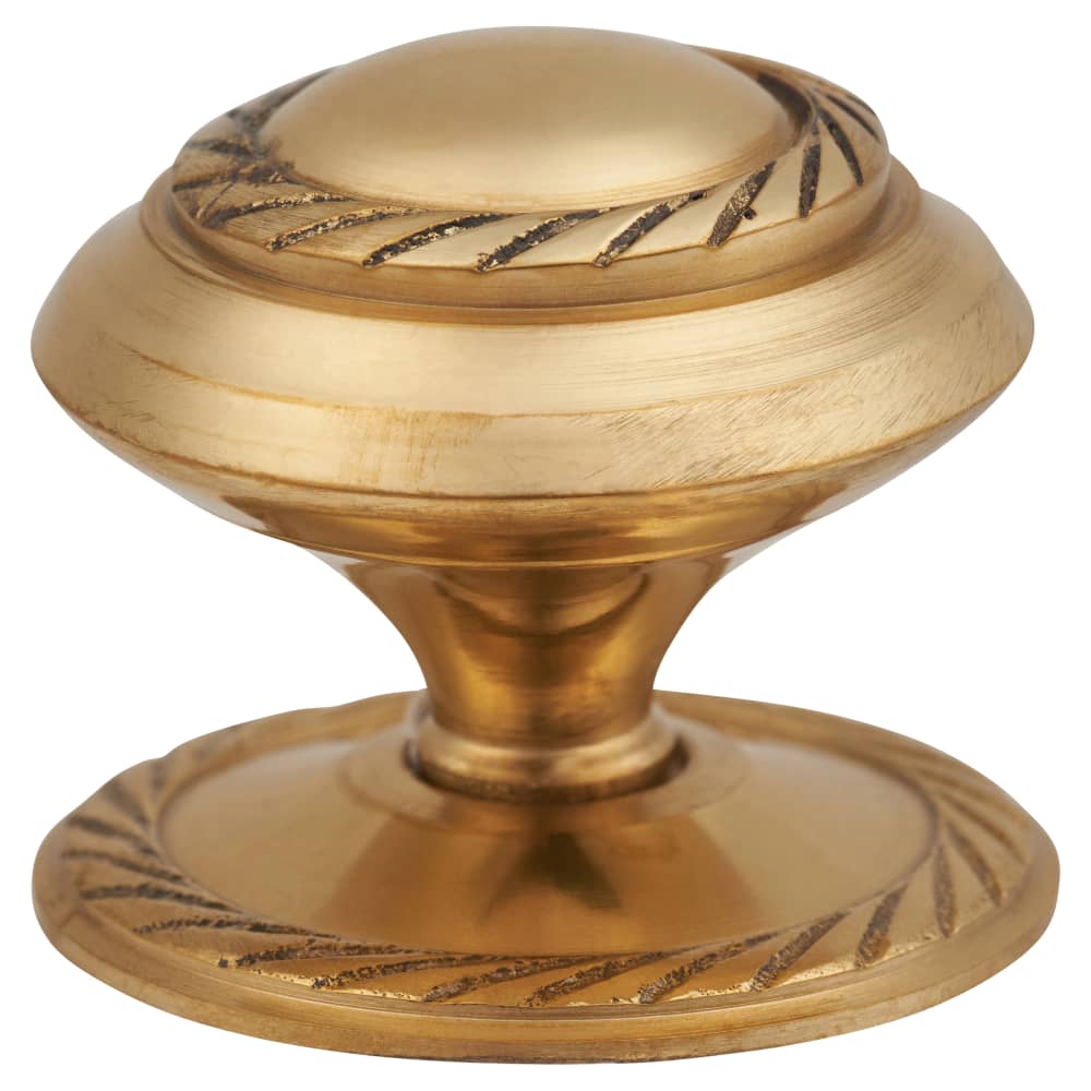 Touchpoint Budget Georgian Round Cabinet Knob - 35mm Diameter - Polished Brass