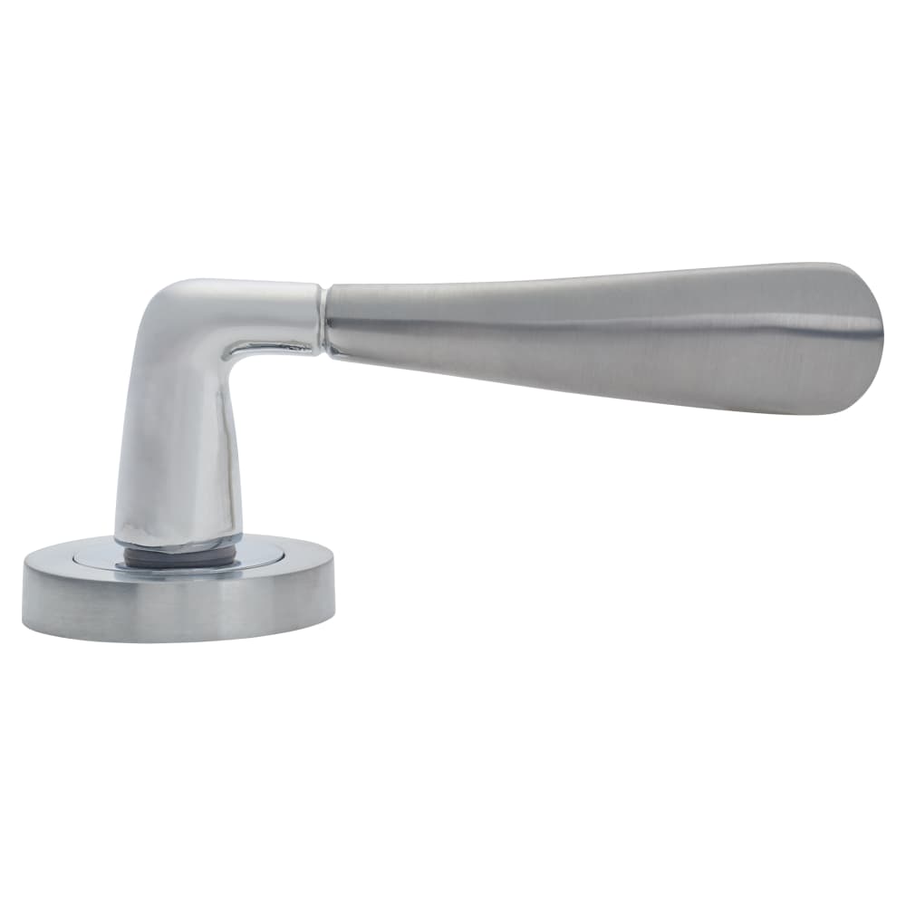 Altro Berkshire Door Handle on Rose - Satin/Polished Chrome