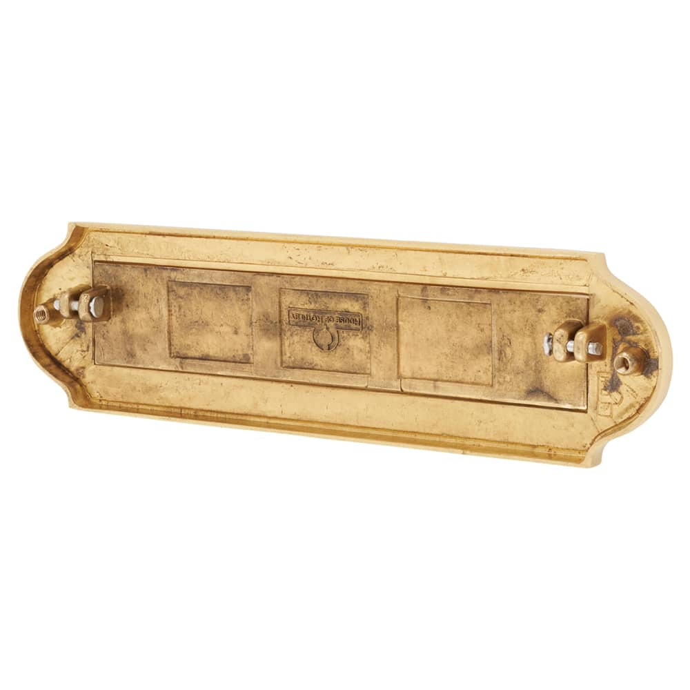 Victorian Shaped Letter Plate - 277 x 77mm - Polished Brass