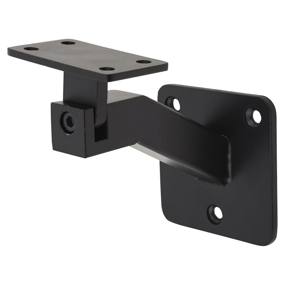 Altro Square Plate Handrail Bracket - 75mm Projection - Matt Black