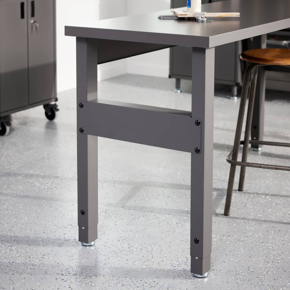 elfa Garage+ Storage Top Track System - Adjustable Workbench - 834-1077mm x 1800 x 620mm - Matt Grey