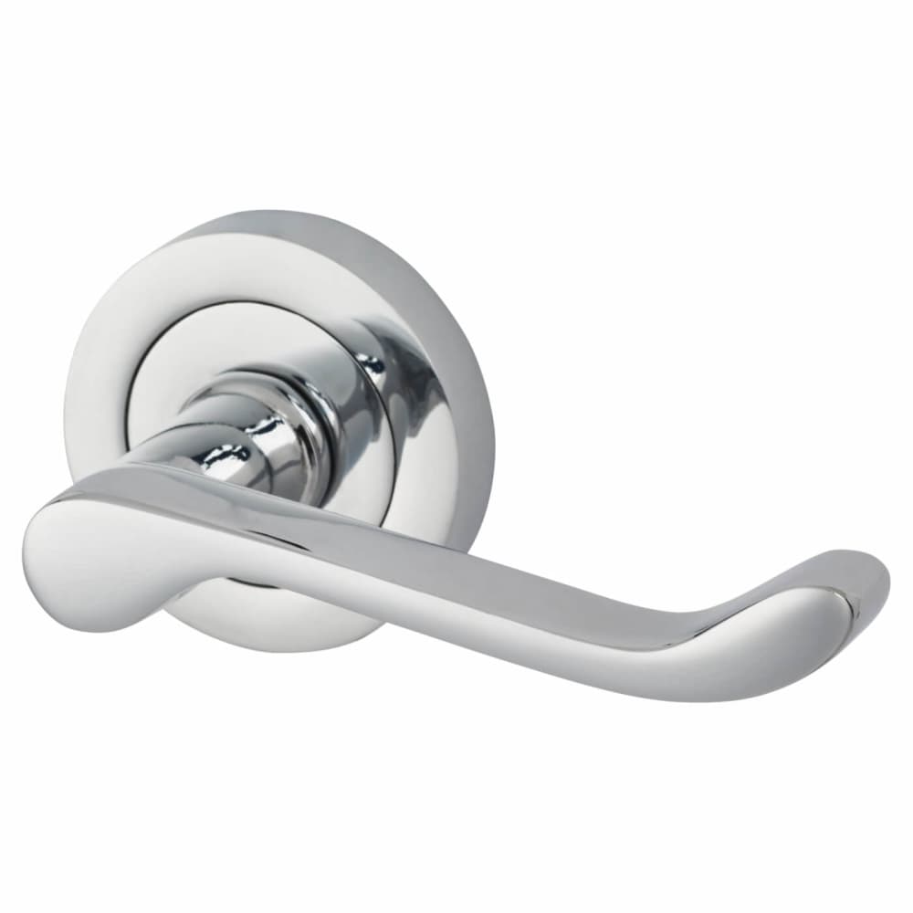 Touchpoint Victorian Summer Door Handle on Rose - Polished Chrome