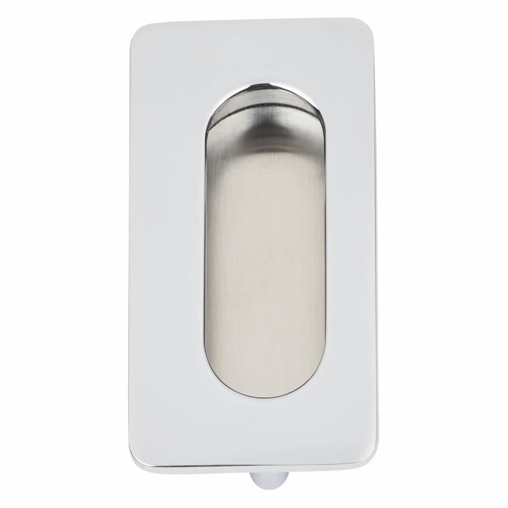 Touchpoint Rectangular Flush Cabinet Pull Handle - 74 x 39mm - Polished Chrome