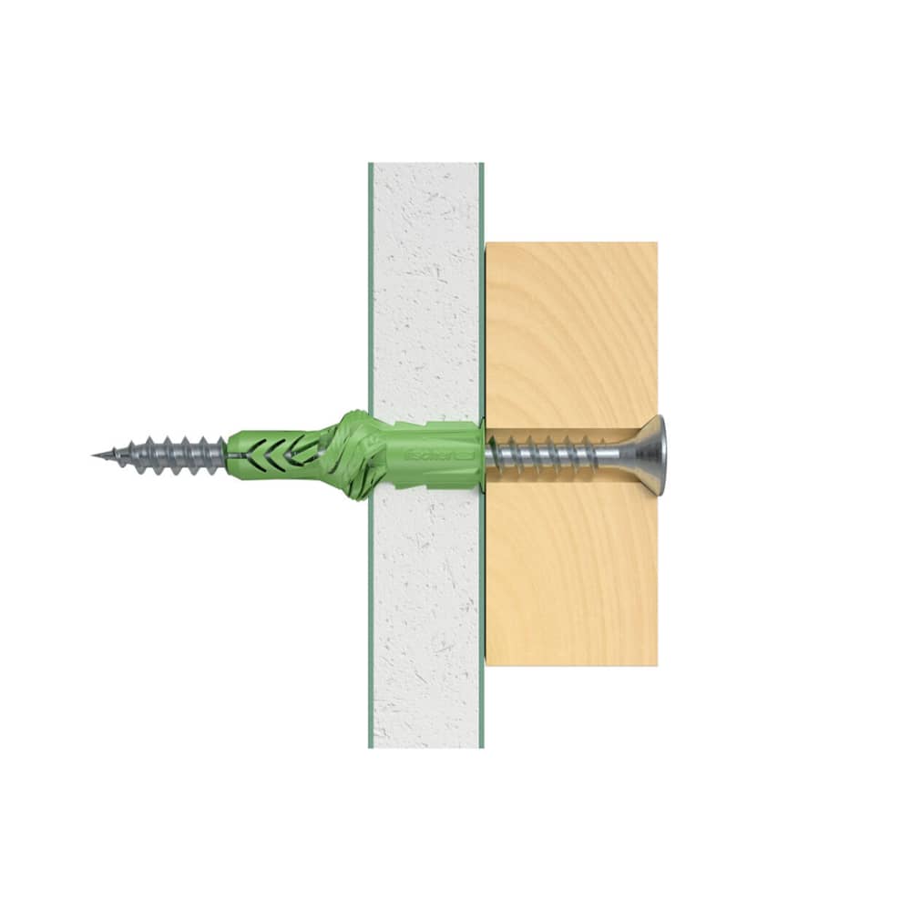 Fischer UX R Universal Wall Plug with Rim - 6 x 35mm - Green - Pack of 40
