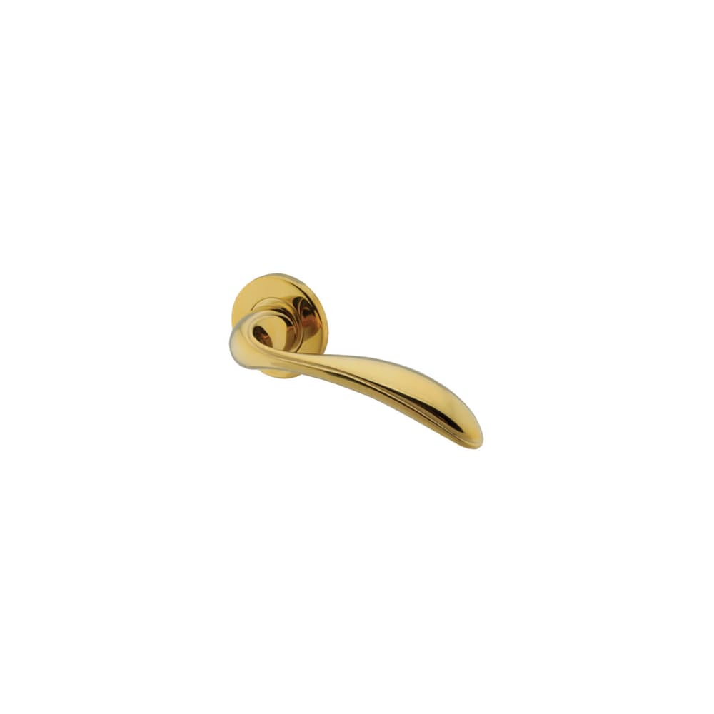 Hampstead Cast Swept 3 Style Door Handle on Rose - PVD Brass