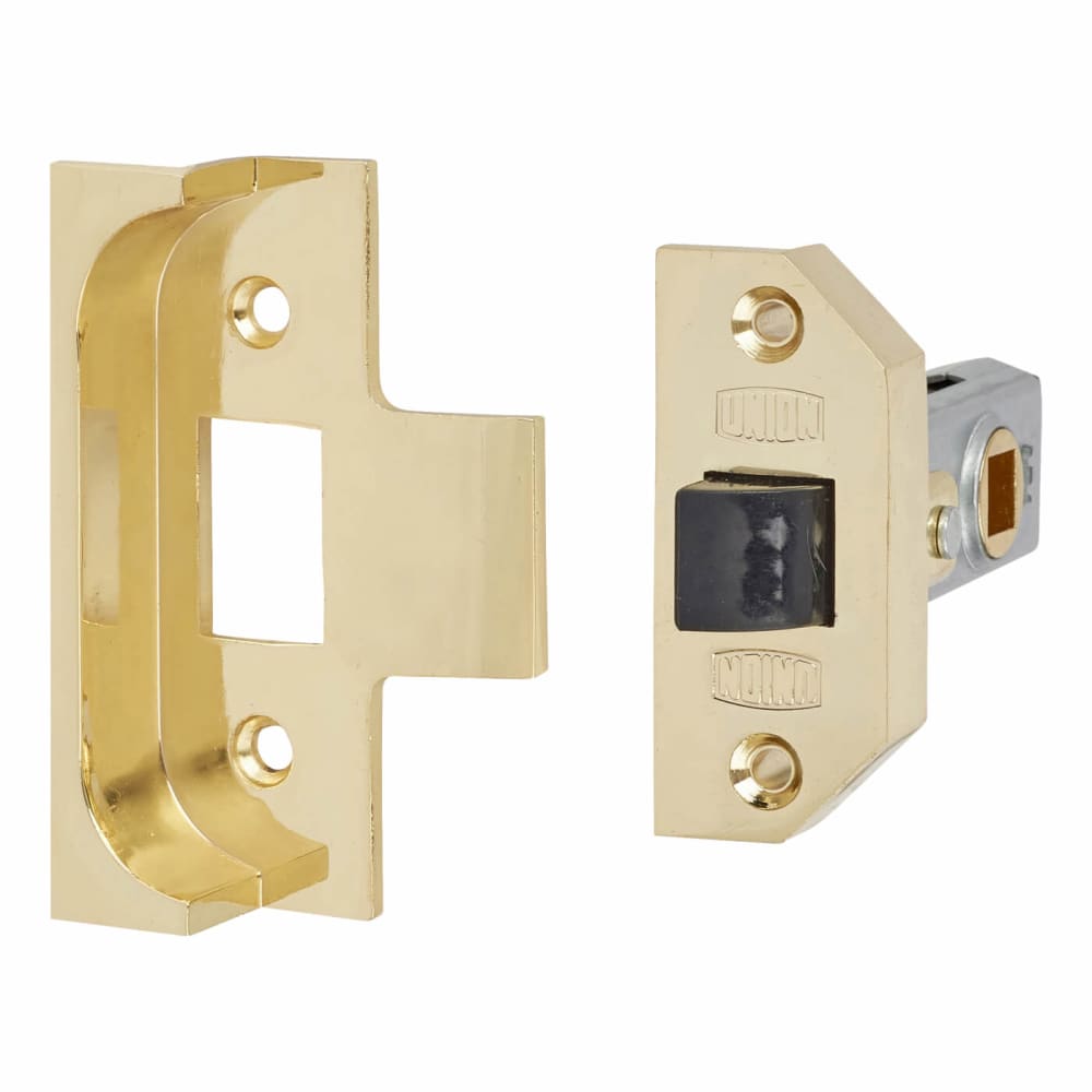 UNION 2650 Rebated Tubular Latch - 64mm Case - 44mm Backset - Polished Brass