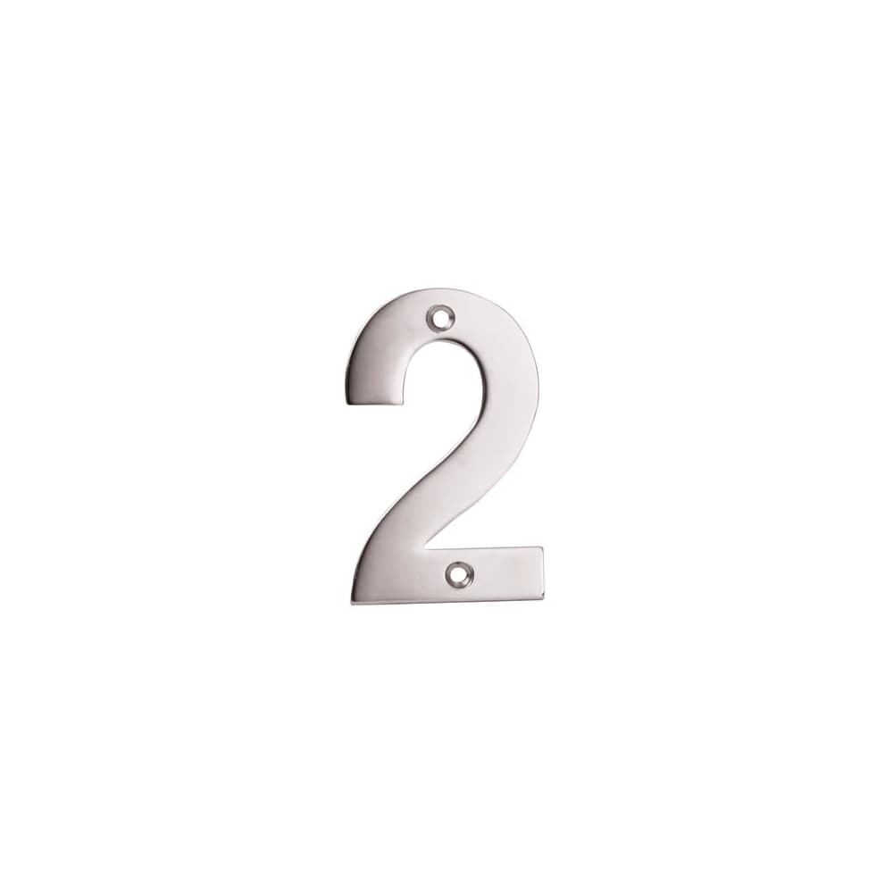Altro 100mm Screw Fix Door Numeral - 2 - Satin Stainless Steel