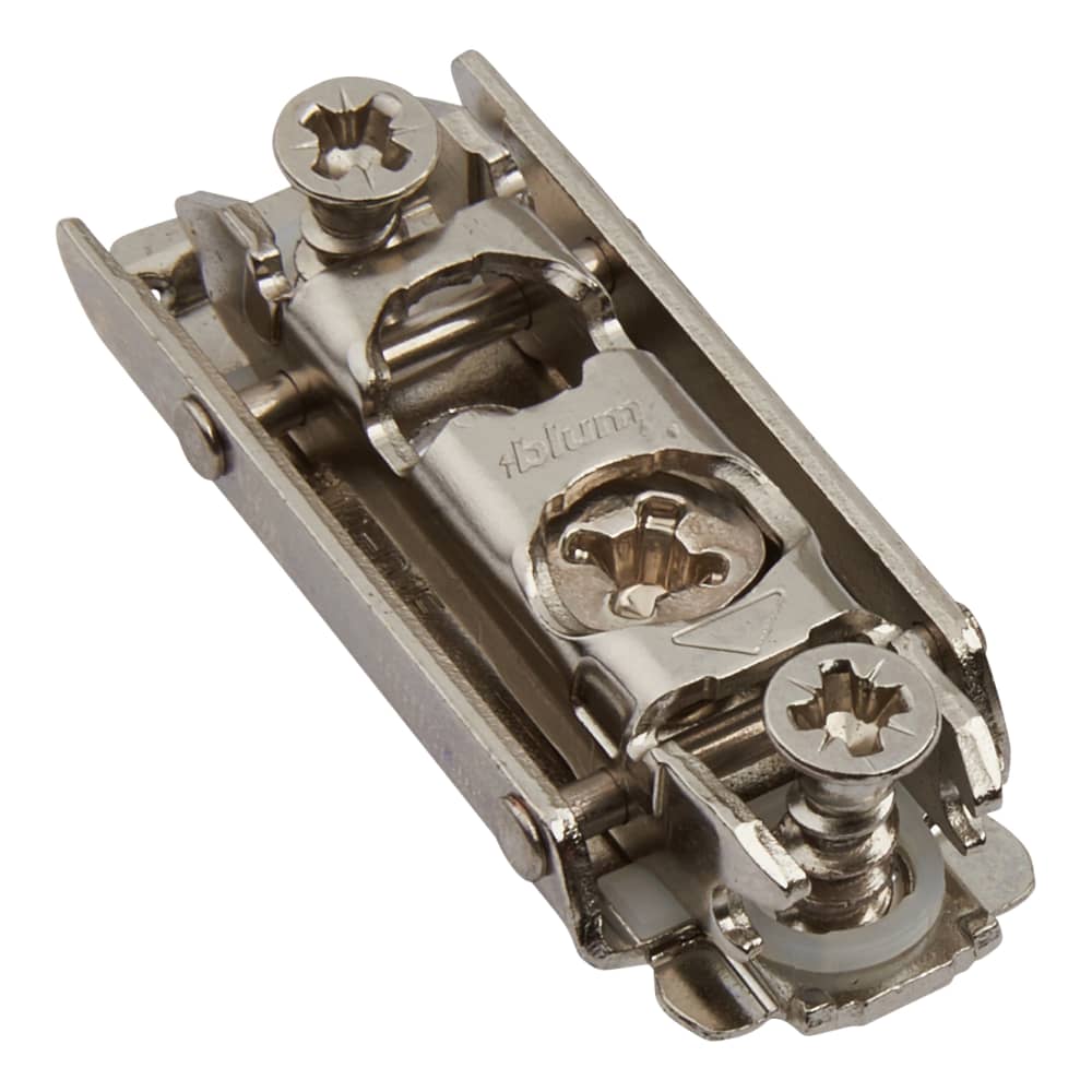 Blum CLIP Expando Cabinet Mounting Plate - 0mm Spacing - Nickel Plated - Pair