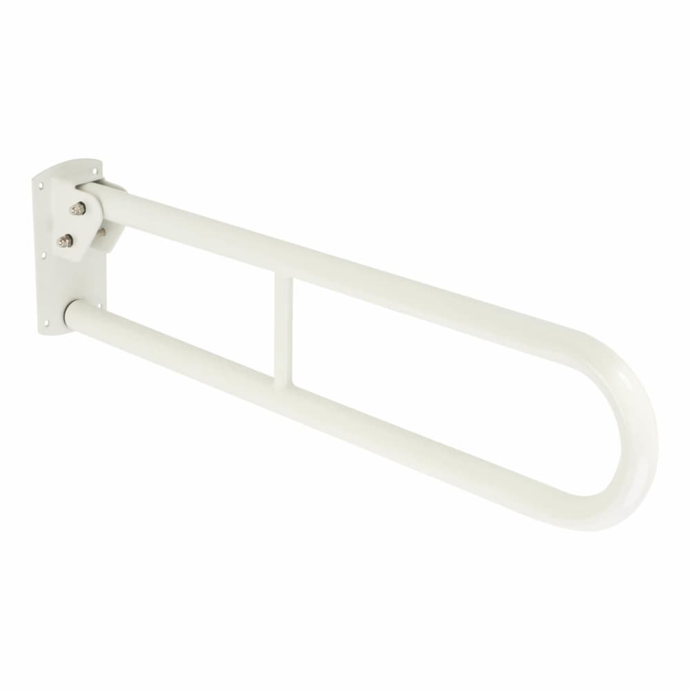 Nymas Hinged Support Grab Rail - 800 x 200mm - Stainless Steel - White Powder Coated