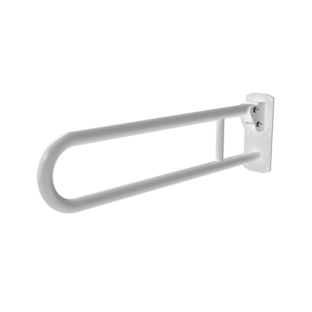 Nymas Hinged Support Grab Rail - 800 x 200mm - Stainless Steel - White Powder Coated