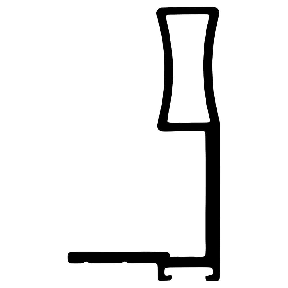 Klug Konkav Profile Aluminium Handle - 2500mm Length - Brushed Black