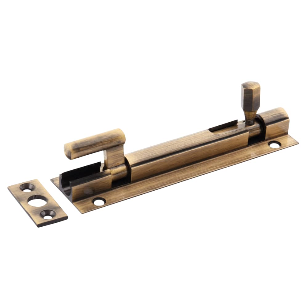 Altro Necked Barrel Bolt - 150 x 25mm - Antique Brass 