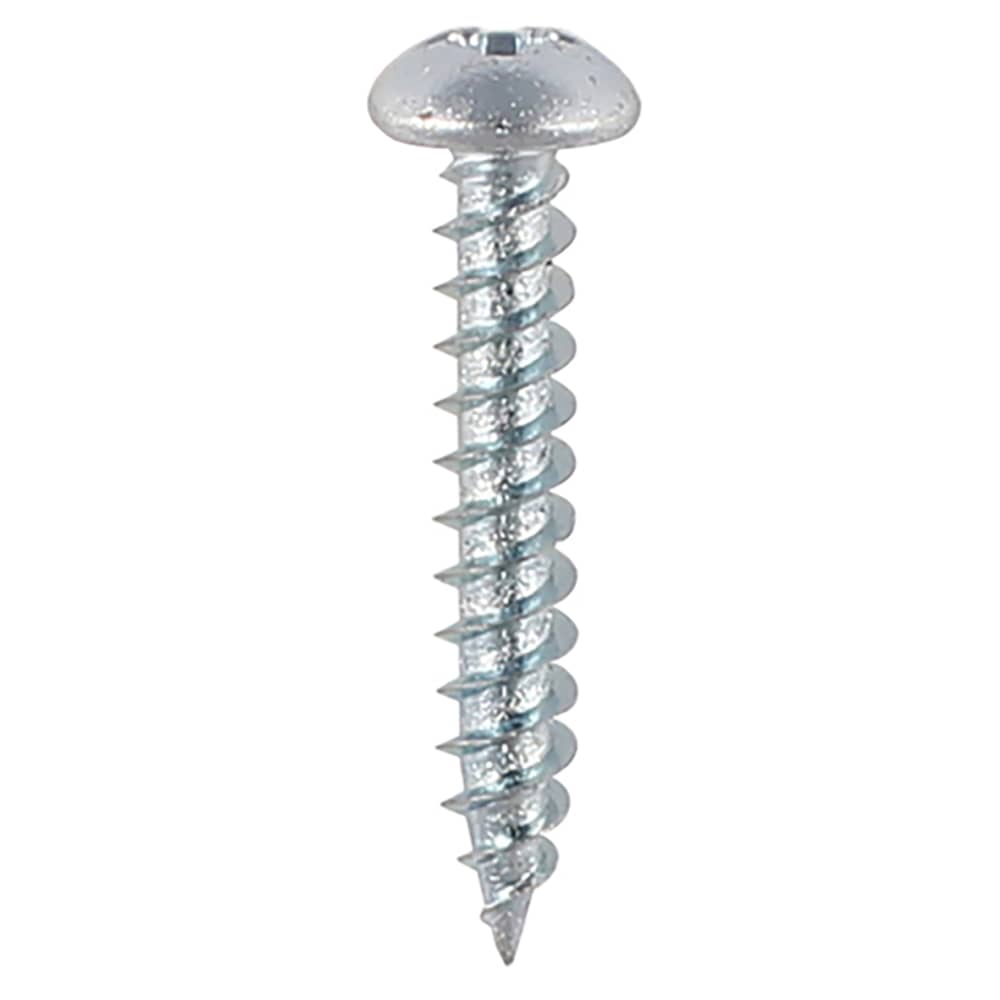 TIMCO Twin Threaded Pozi Round Head Wood Screws - 8 x 3/4" - Zinc Plated - Pack of 200