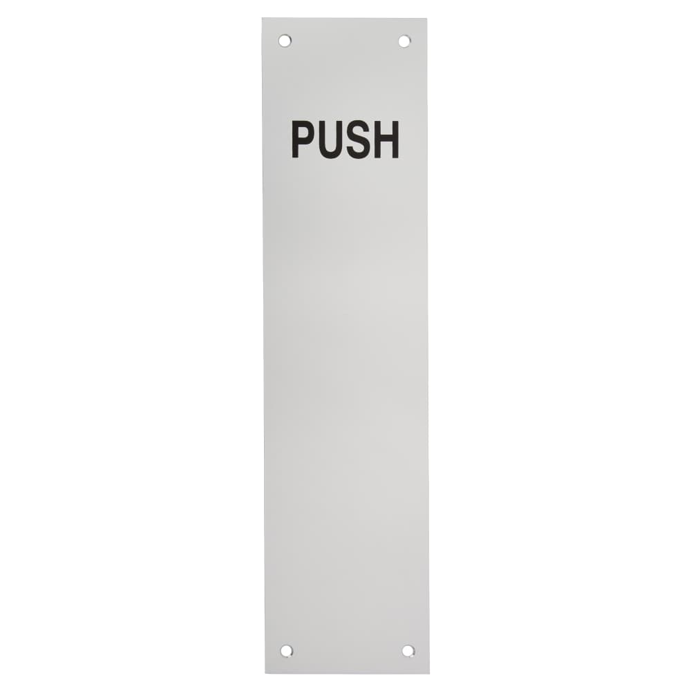 Aluminium Finger Plate - Push - 300 x 75 x 1.5mm - Satin Anodised