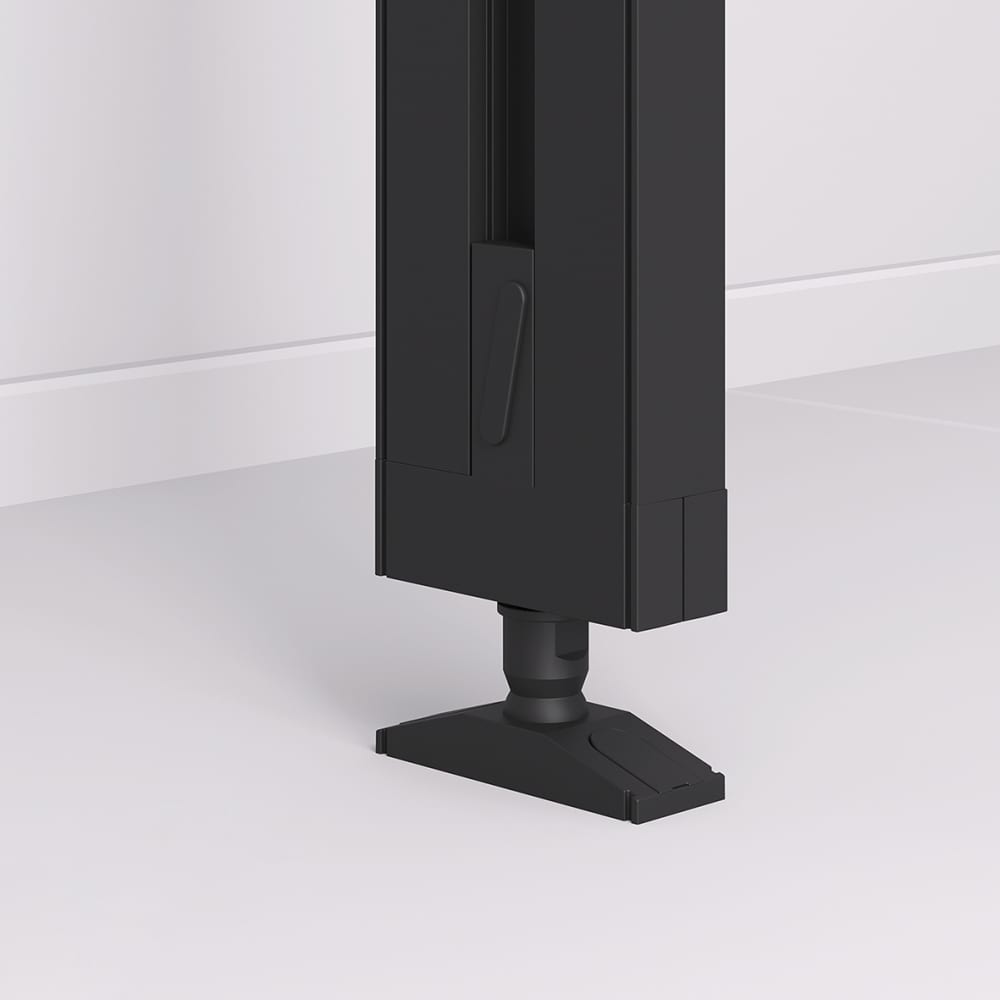 Emuca Zero Floor to Ceiling Fixings - Black - Each