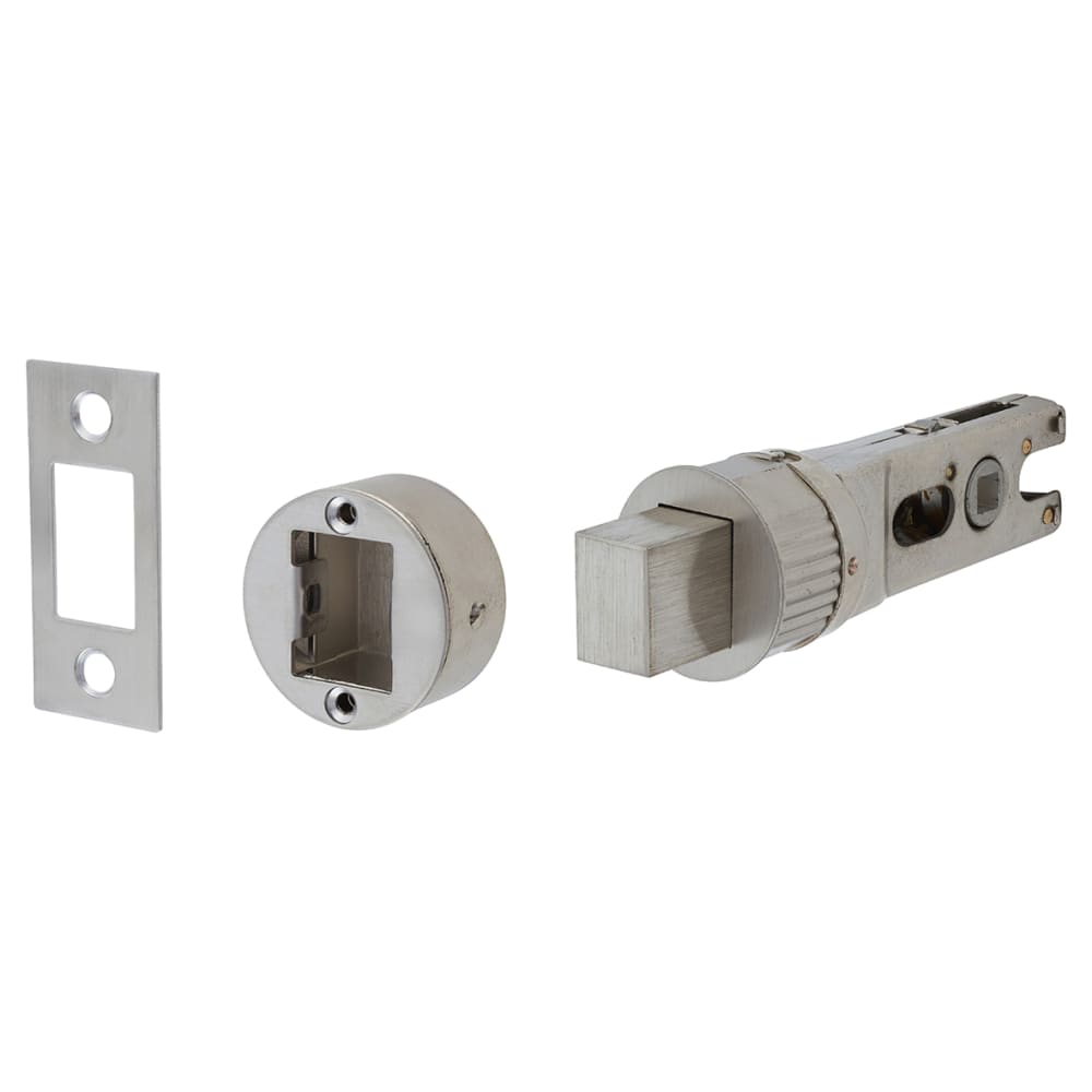 Quick Latch Tubular Bathroom Deadbolt - 71mm Case - 57mm Backset - Round - Satin Nickel