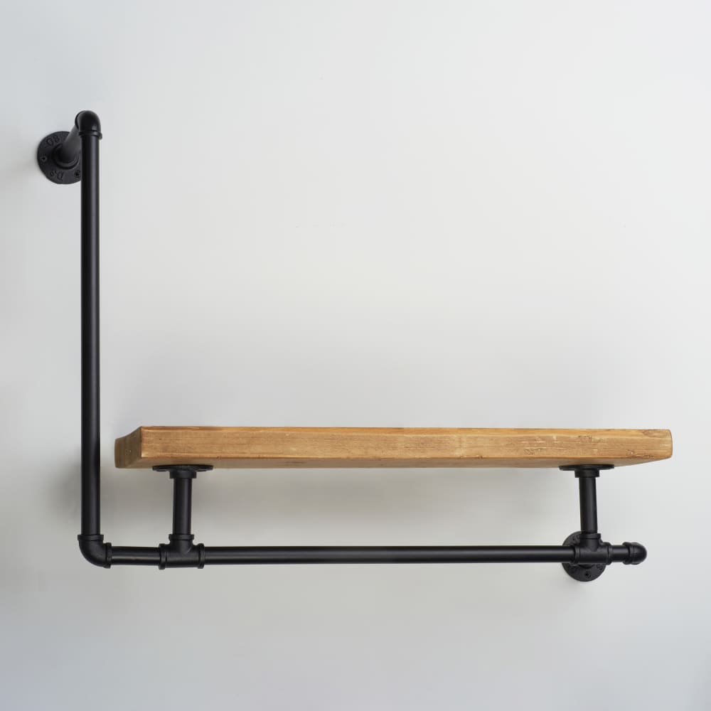 Altro 1/2" L Shaped Pipe Shelf Kit - Black