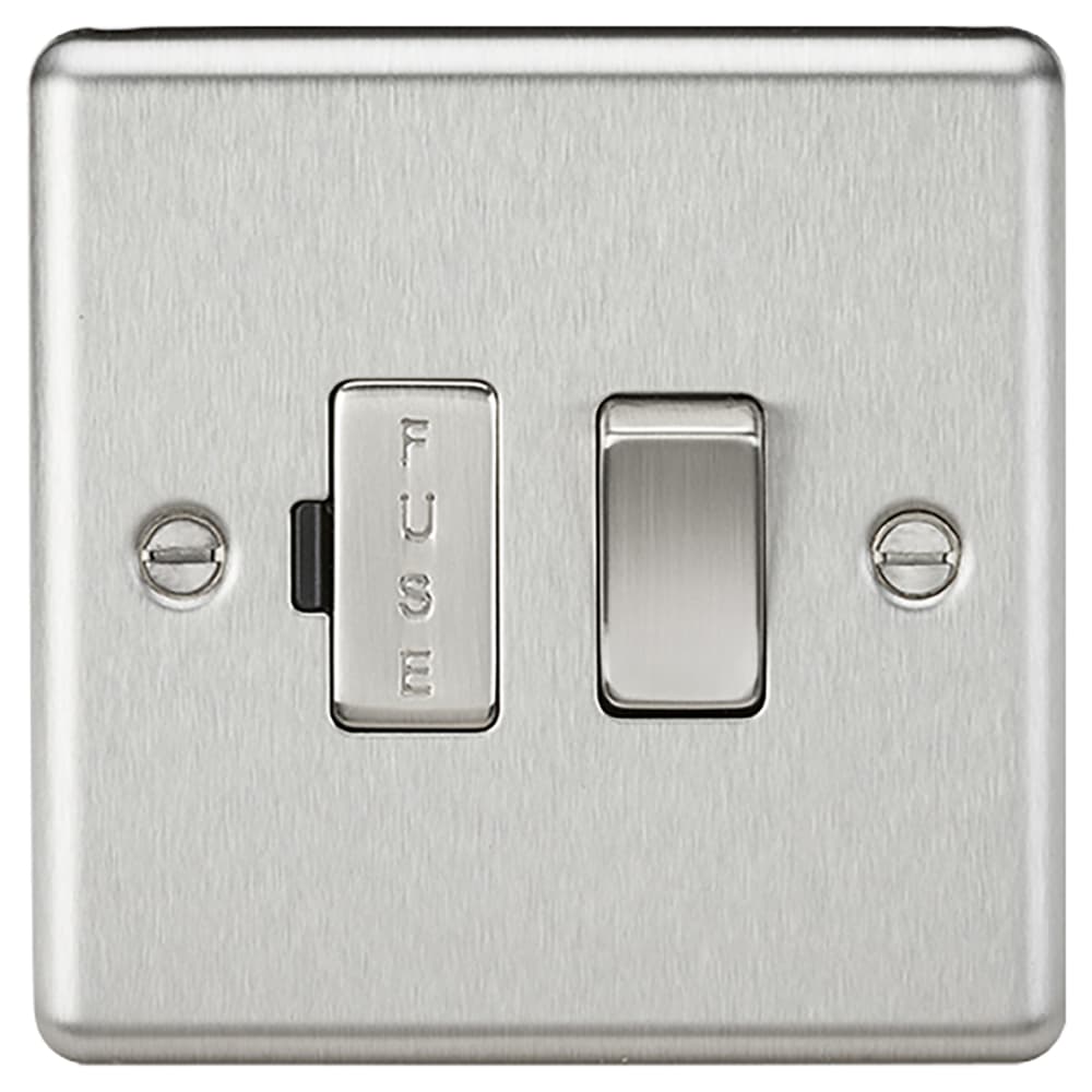 Despatch Spur Knightsbridge 13A 1 Gang Round Edge Switched Fused Spur - Brushed ...