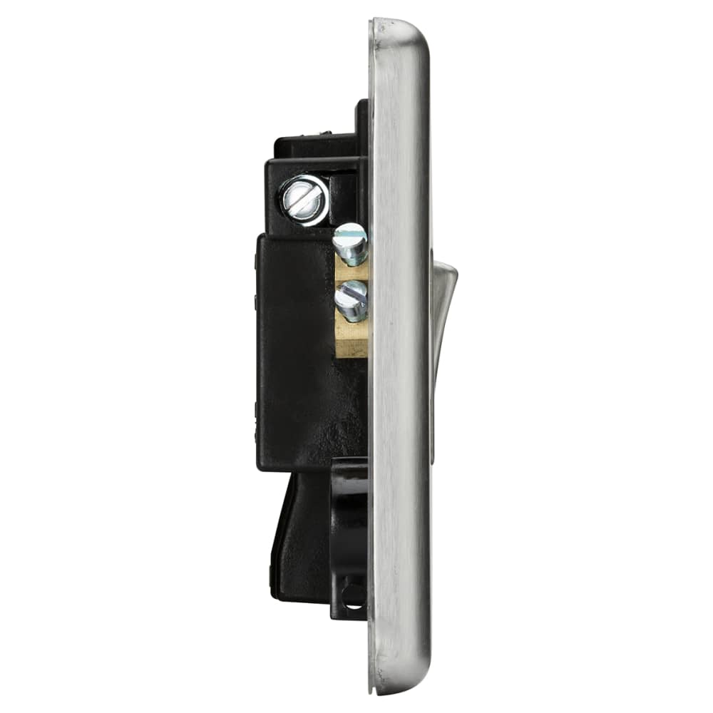 Despatch Spur Knightsbridge 13A 1 Gang Round Edge Switched Fused Spur - Brushed ...