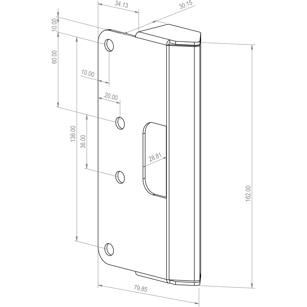 Gatemaster Surface Fixed Marine Grade Two Side Push Button Gate Code Lock - Left Hand - Black