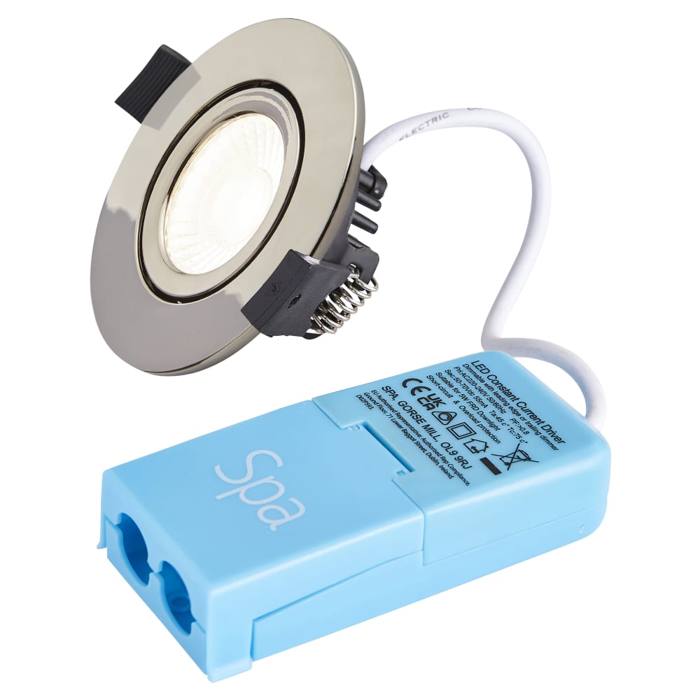 Forum Spa Como 5W IP65 Fire Rated LED Dimmable Adjustable Downlight - 4000K - Black Chrome