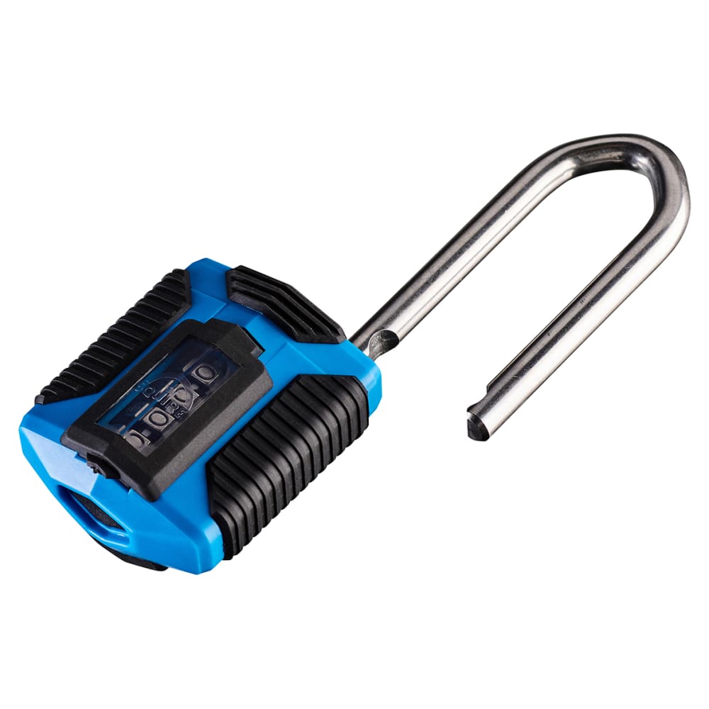 Squire Marine Grade Combination Long Shackle Padlock - 50mm Body - 63 x 22mm Shackle - Blue