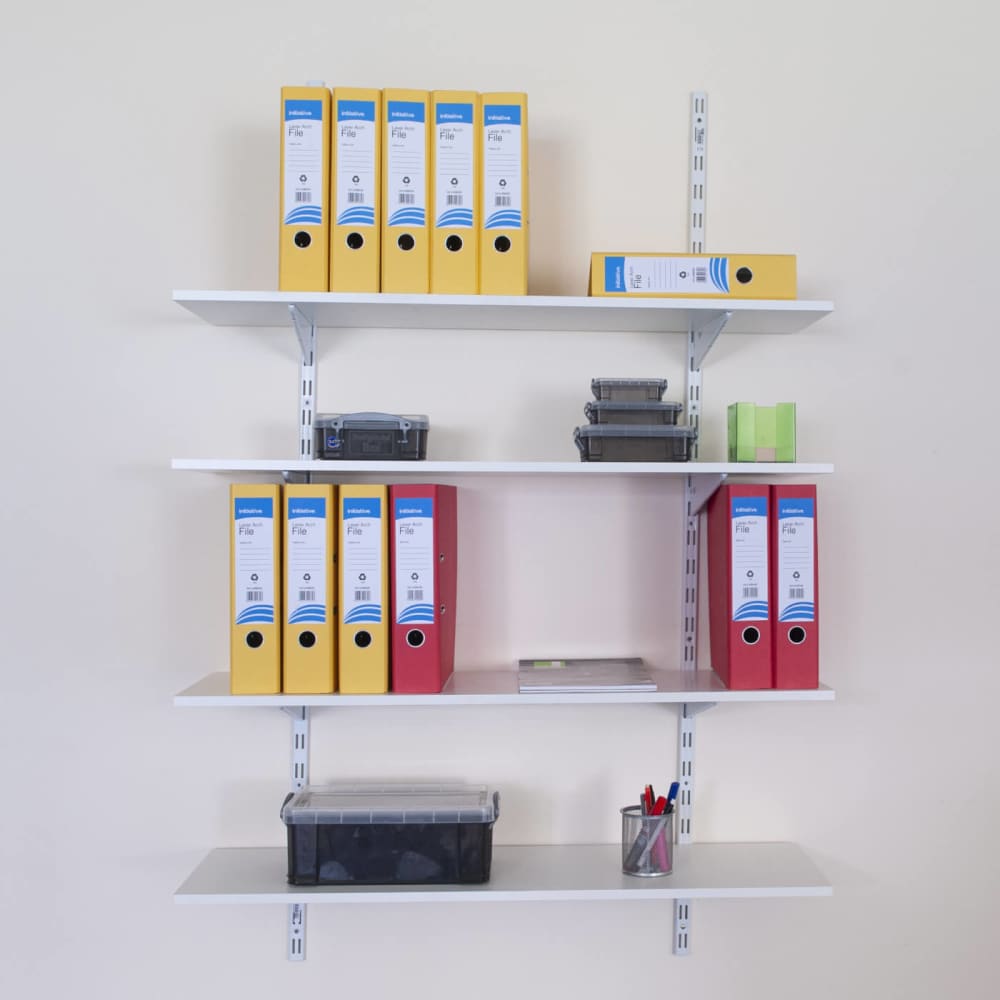 Altro Twin Slot Shelf Wall Upright - 1500mm Length - Silver