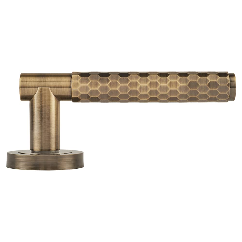 Altro Cara Honeycomb Door Handle on Rose - Antique Brass