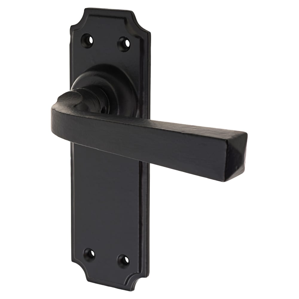 Olde Forge York Latch Door Handle - 152 x 48mm - Smooth Black 