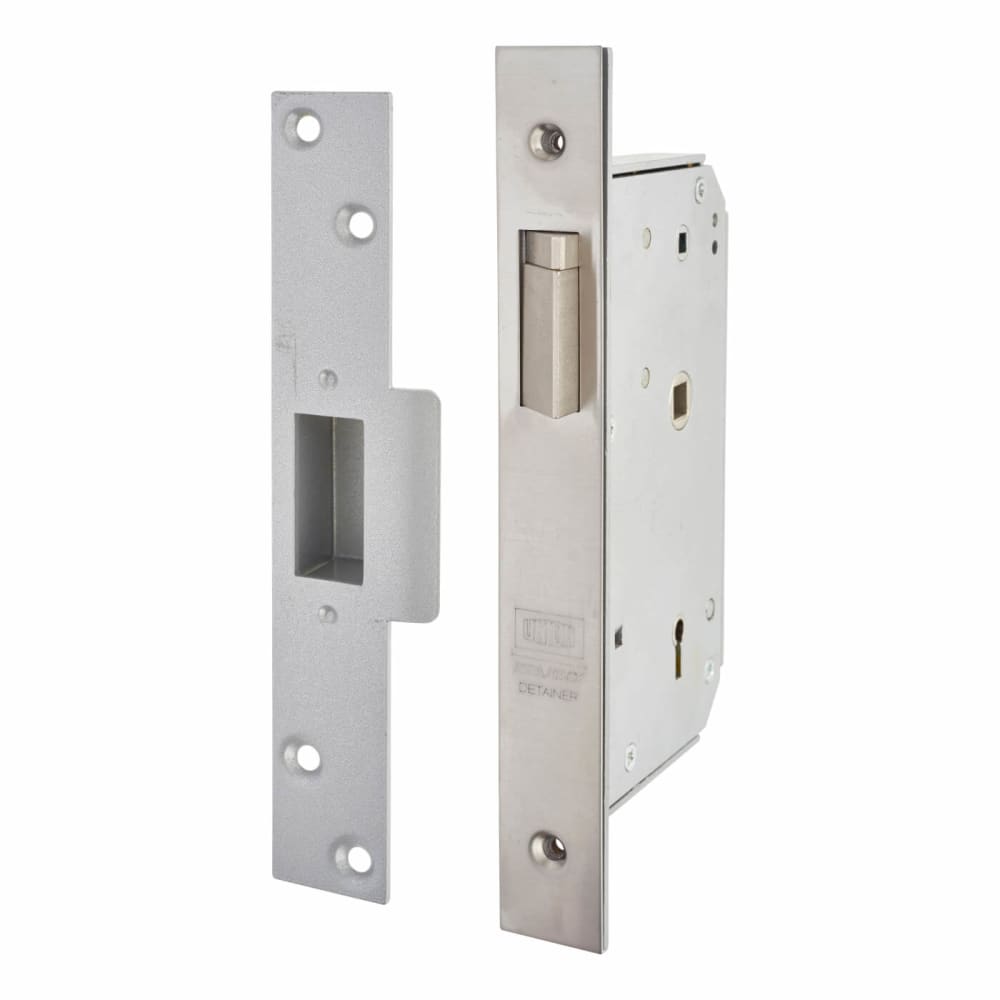 UNION 3R35 Detainer High Security Nightlatch - 80mm Case - 50mm Backset - Right Hand - Sat Chrome 