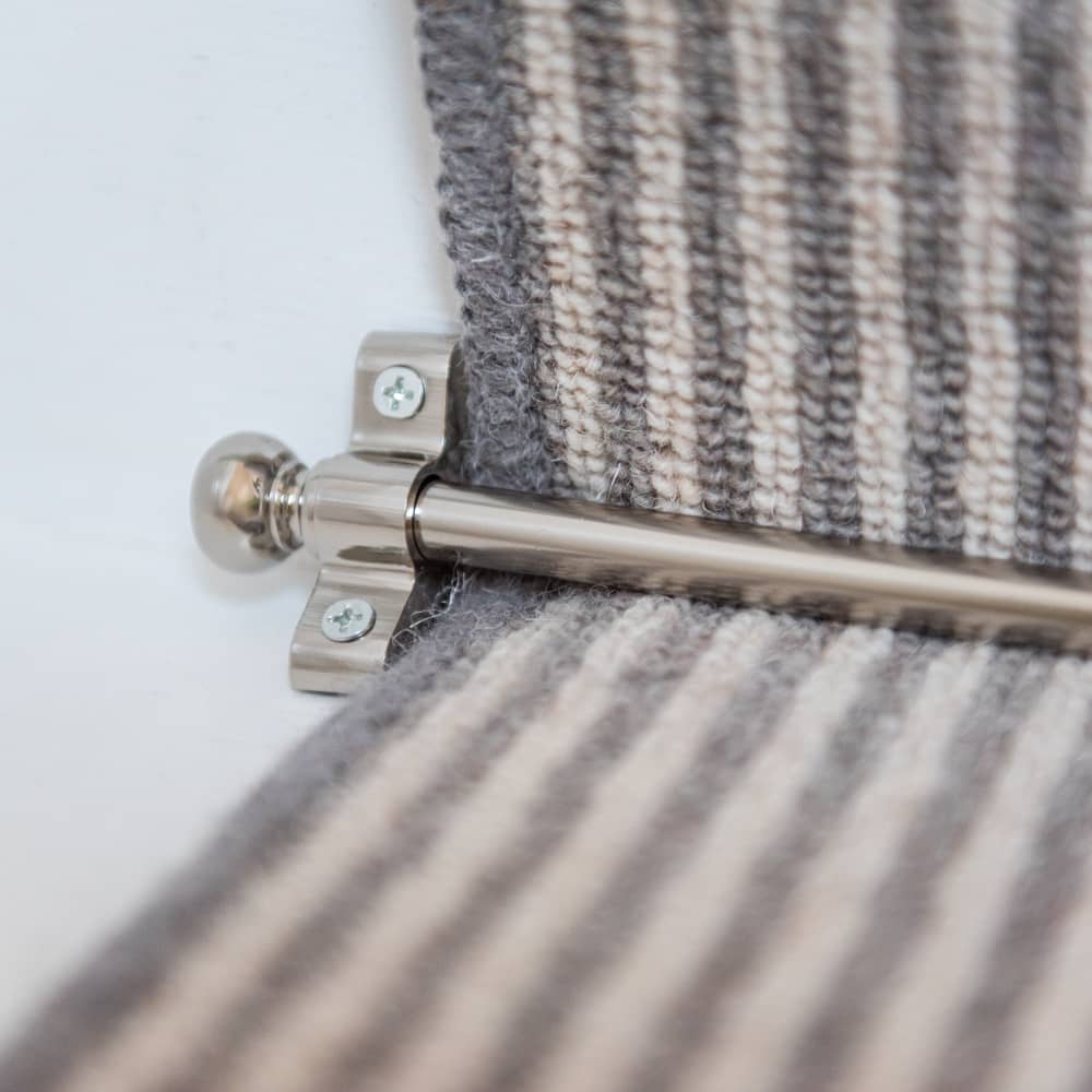 Altro Stair Rod with Round Bulb Finials - 900mm Length - Polished Nickel