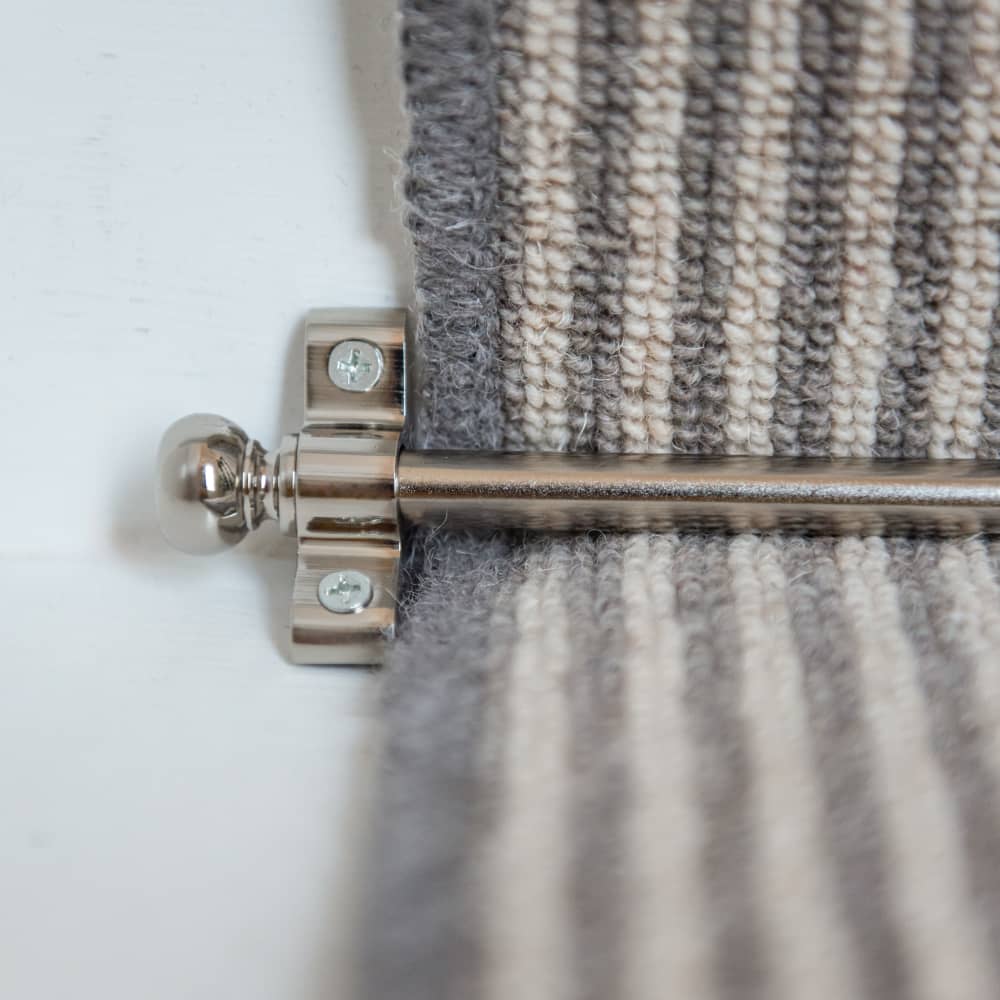Altro Stair Rod with Round Bulb Finials - 900mm Length - Polished Nickel