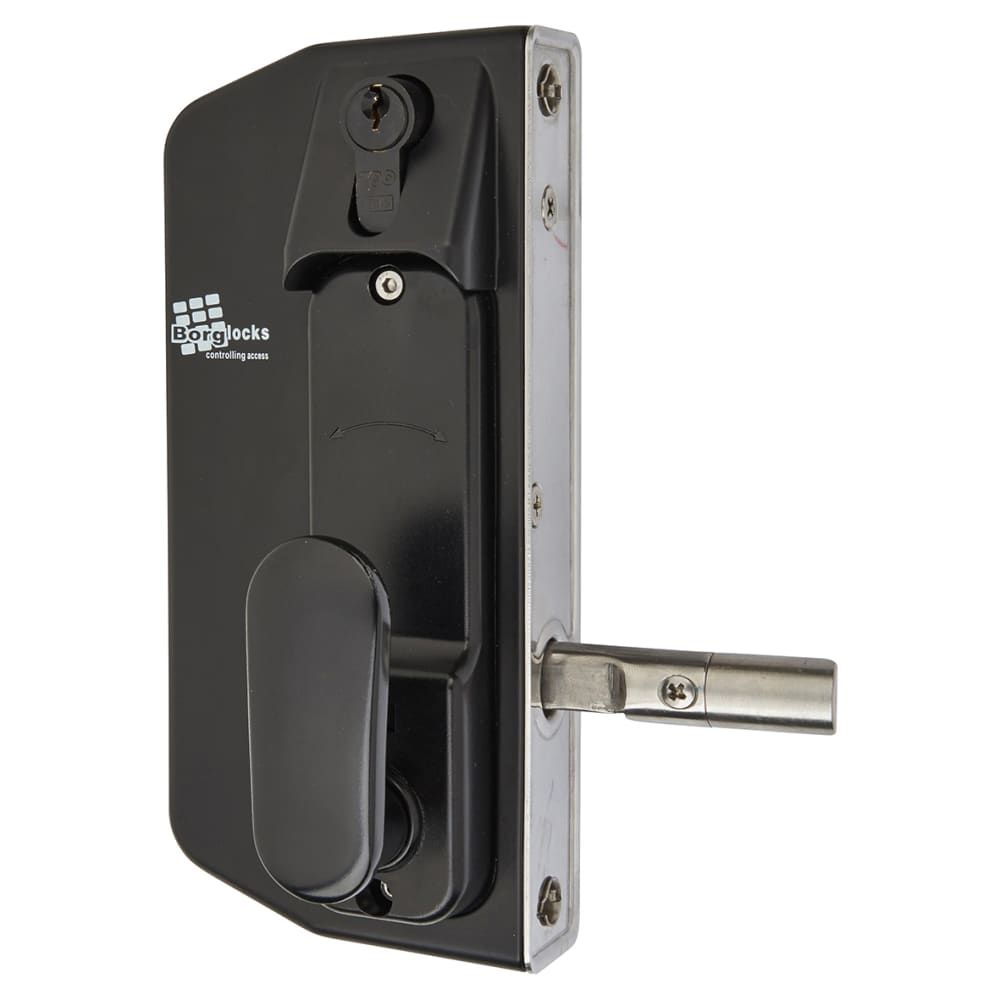 Borg BL3100 External Marine Grade ECP Push Button Gate Code Lock - Key Override - Holdback - Black