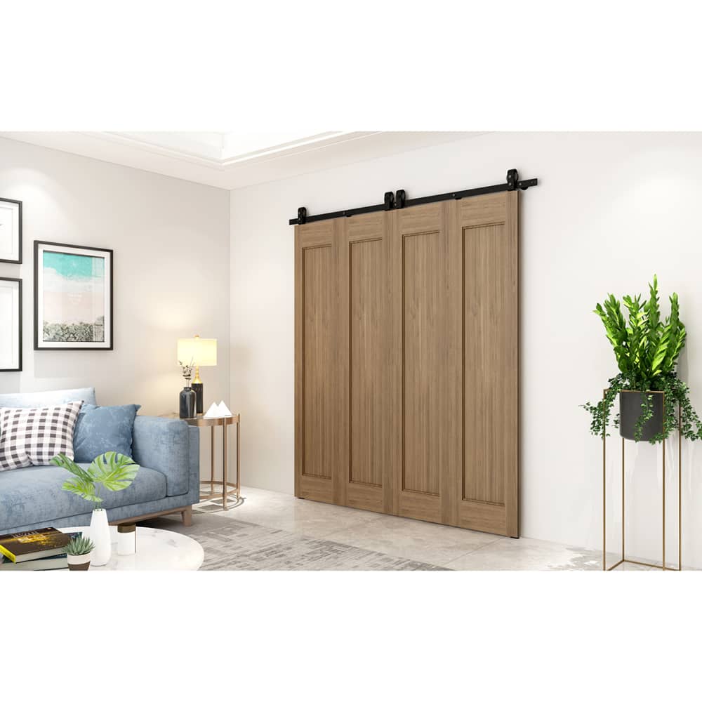 Klug Barn Bi-Folding Sliding Door Gear Kit - 2000mm Track - 4 Doors - 40kg Max Door Weight - Black